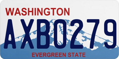 WA license plate AXB0279
