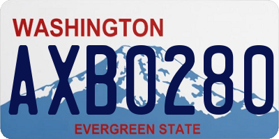 WA license plate AXB0280