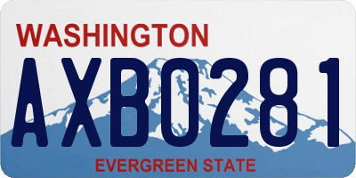 WA license plate AXB0281