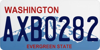 WA license plate AXB0282
