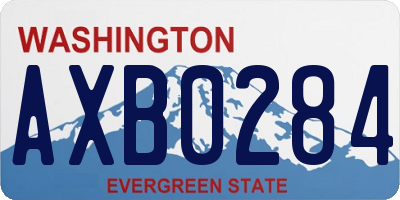WA license plate AXB0284