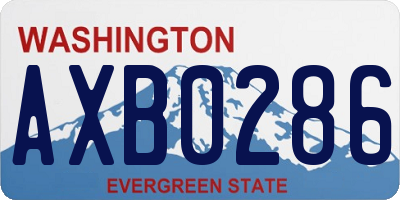 WA license plate AXB0286