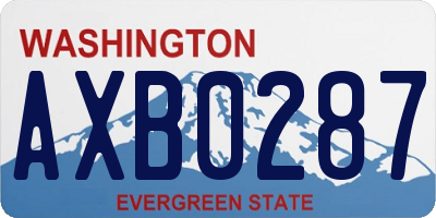 WA license plate AXB0287