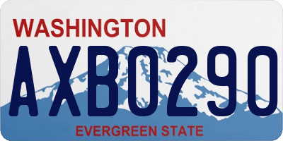 WA license plate AXB0290