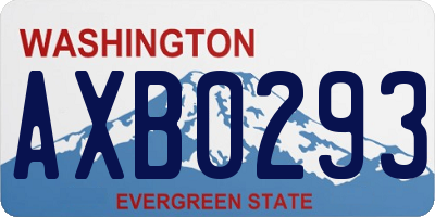 WA license plate AXB0293