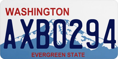 WA license plate AXB0294