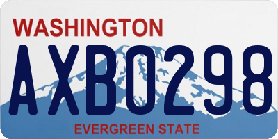WA license plate AXB0298