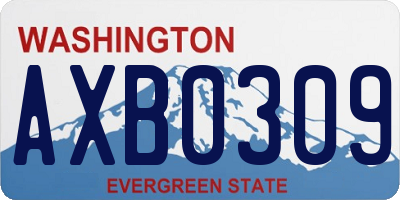 WA license plate AXB0309