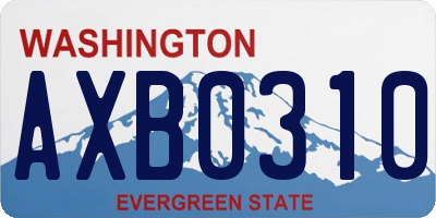 WA license plate AXB0310