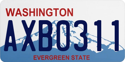 WA license plate AXB0311