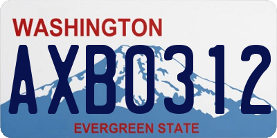 WA license plate AXB0312