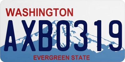WA license plate AXB0319