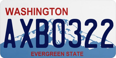 WA license plate AXB0322