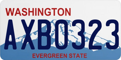 WA license plate AXB0323