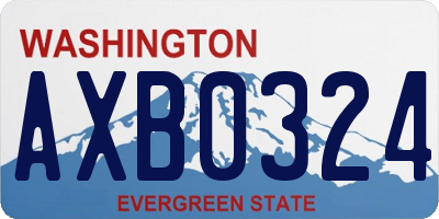 WA license plate AXB0324
