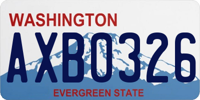 WA license plate AXB0326