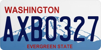 WA license plate AXB0327