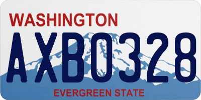 WA license plate AXB0328