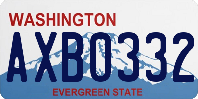 WA license plate AXB0332