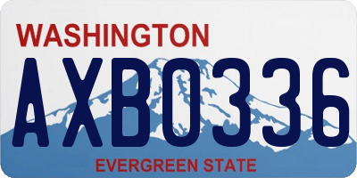 WA license plate AXB0336