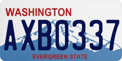 WA license plate AXB0337
