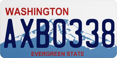 WA license plate AXB0338