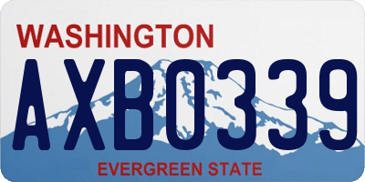 WA license plate AXB0339