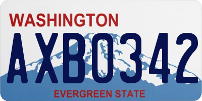 WA license plate AXB0342