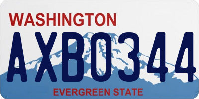 WA license plate AXB0344
