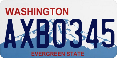 WA license plate AXB0345