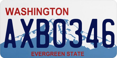 WA license plate AXB0346