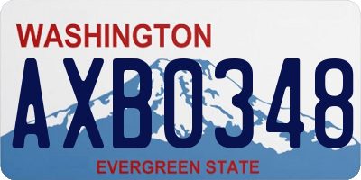 WA license plate AXB0348