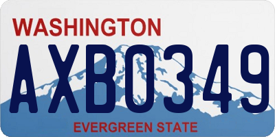 WA license plate AXB0349