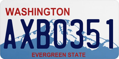 WA license plate AXB0351