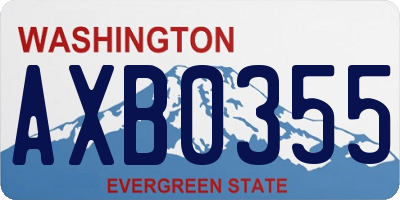 WA license plate AXB0355