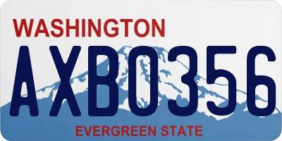 WA license plate AXB0356