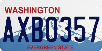 WA license plate AXB0357