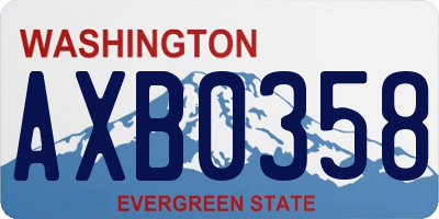 WA license plate AXB0358