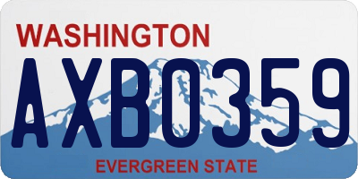 WA license plate AXB0359