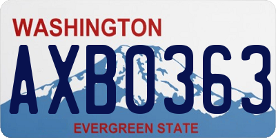 WA license plate AXB0363