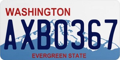 WA license plate AXB0367
