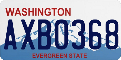 WA license plate AXB0368
