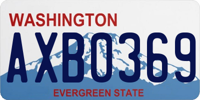 WA license plate AXB0369
