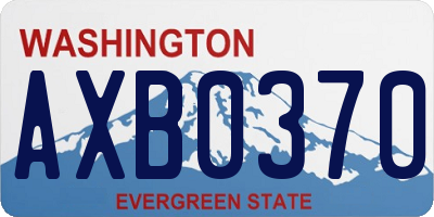 WA license plate AXB0370