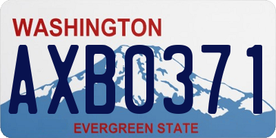 WA license plate AXB0371