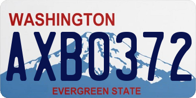 WA license plate AXB0372