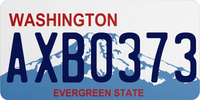 WA license plate AXB0373