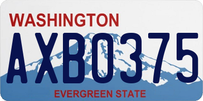 WA license plate AXB0375