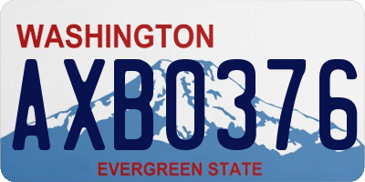 WA license plate AXB0376