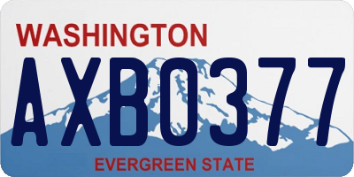 WA license plate AXB0377